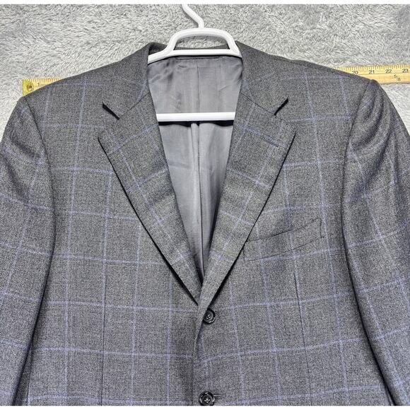 Ermenegildo Zegna Pure Cashmere Mens Blazer 46R 3 Button Sportscoat Gray Blue - Picture 7 of 11
